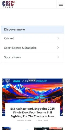 Aperçu du site Cricfiles, média de États-Unis pour articles sponsorisés