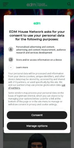 スポンサード記事向けのアメリカ合衆国メディア、EDM House Networkのサイトプレビュー
