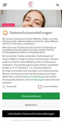 Anteprima del sito Gesünder im Alltag, media di Germania per articoli sponsorizzati