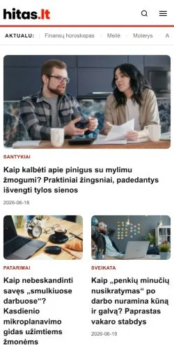 Podgląd witryny HITAS, medium z kraju Litwa do artykułów sponsorowanych