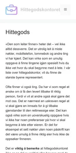 Anteprima del sito Hittegodskontoret, media di Norvegia per articoli sponsorizzati