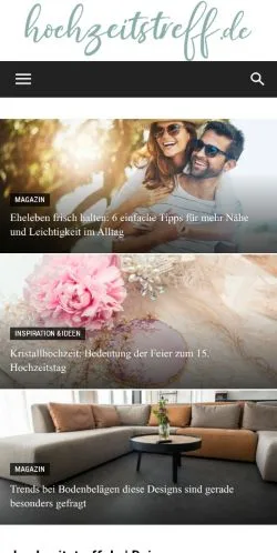Anteprima del sito Hochzeitstreff, media di Germania per articoli sponsorizzati