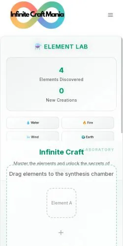 Podgląd witryny Infinite Craft Mania, medium z kraju Stany Zjednoczone do artykułów sponsorowanych