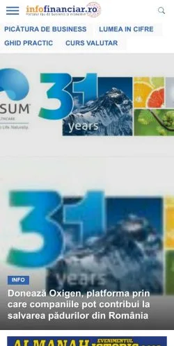 Anteprima del sito Infofinanciar, media di Romania per articoli sponsorizzati