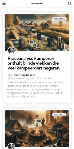 Podgląd witryny Kamperen Met Jeroen, medium z kraju Holandia do artykułów sponsorowanych