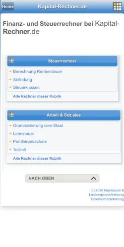 Anteprima del sito Kapital-Rechner, media di Germania per articoli sponsorizzati