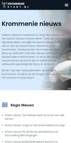 Podgląd witryny Krommenie Nieuws, medium z kraju Holandia do artykułów sponsorowanych