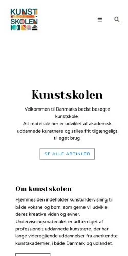 Anteprima del sito Kunstskolen, media di Danimarca per articoli sponsorizzati