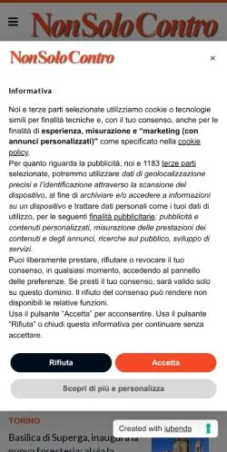 Anteprima del sito Non Solo Contro, media di Italia per articoli sponsorizzati