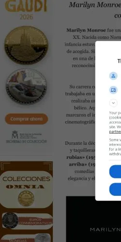 Forhåndsvisning av nettstedet Numismatica Visual, medium fra Spania for sponsede artikler