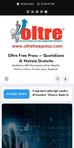 Podgląd witryny Oltre Free Press, medium z kraju Włochy do artykułów sponsorowanych