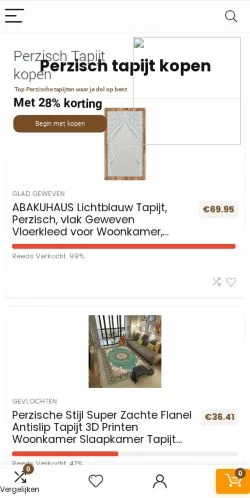 Anteprima del sito Perzisch Tapijt, media di Paesi Bassi per articoli sponsorizzati