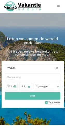 스폰서 기사용 네덜란드 매체 Vakantie Gambia 사이트 미리보기