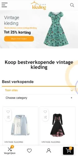 스폰서 기사용 네덜란드 매체 Vintage Kleding 사이트 미리보기