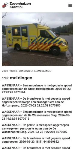 Anteprima del sito Zevenhuizen Krant, media di Paesi Bassi per articoli sponsorizzati