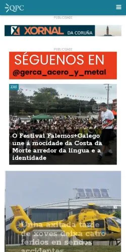 Anteprima del sito Que pasa na costa, media di Stati Uniti per articoli sponsorizzati