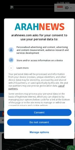 Anteprima del sito ARAHNEWS, media di Indonesia per articoli sponsorizzati