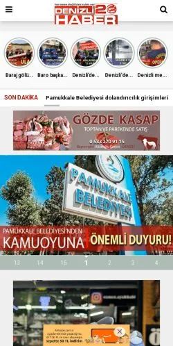 스폰서 기사용 튀르키예 매체 Denizli 20 Haber 사이트 미리보기
