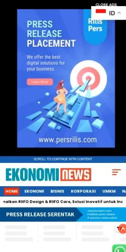 Anteprima del sito Ekonominews, media di Indonesia per articoli sponsorizzati