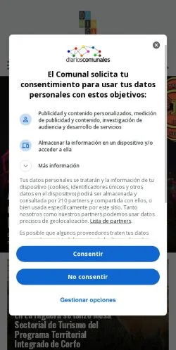 Forhåndsvisning av nettstedet El Comunal, medium fra Chile for sponsede artikler