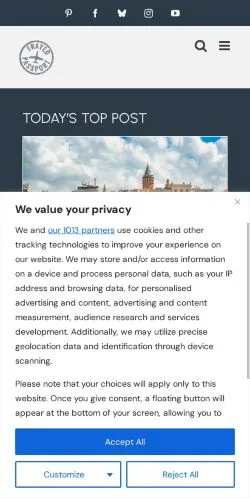 Vista previa del sitio Frayed Passport, medio de Estados Unidos para artículos patrocinados