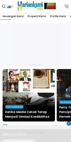 Anteprima del sito Harian Kami, media di Indonesia per articoli sponsorizzati