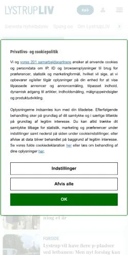 Vista previa del sitio LystrupLIV  → Få overblikket her, medio de Dinamarca para artículos patrocinados