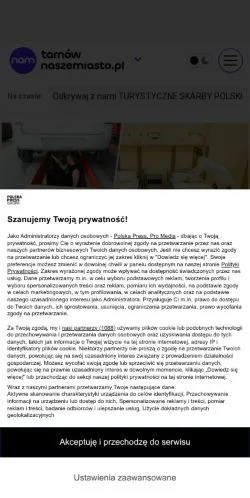 Pré-visualização do site Tarnów Nasze Miasto, meio de Polônia para artigos patrocinados