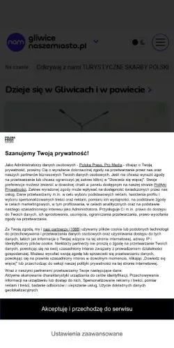스폰서 기사용 폴란드 매체 Gliwice Nasze Miasto 사이트 미리보기