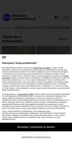 Anteprima del sito Katowice Nasze Miasto, media di Polonia per articoli sponsorizzati