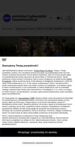 Anteprima del sito Piotrków Trybunalski Nasze Miasto, media di Polonia per articoli sponsorizzati