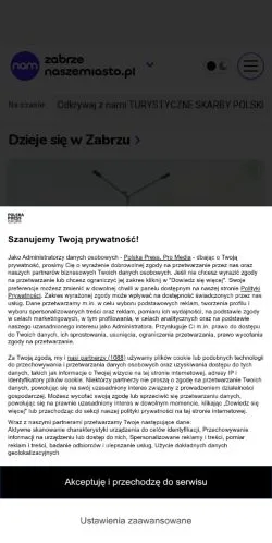 Podgląd witryny Zabrze Nasze Miasto, medium z kraju Polska do artykułów sponsorowanych
