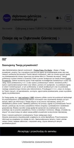 Anteprima del sito Dąbrowa Górnicza Nasze Miasto, media di Polonia per articoli sponsorizzati