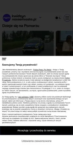 Anteprima del sito Kwidzyn Nasze Miasto, media di Polonia per articoli sponsorizzati