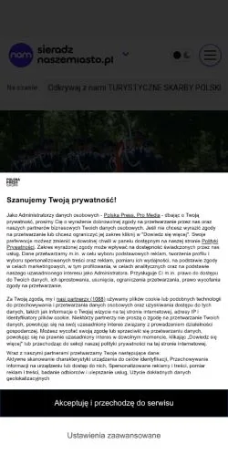 Podgląd witryny Sieradz Nasze Miasto, medium z kraju Polska do artykułów sponsorowanych