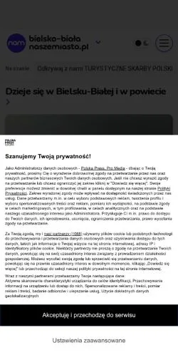 スポンサード記事向けのポーランドメディア、Bielsko-Biała Nasze Miastoのサイトプレビュー