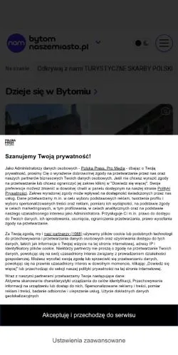 Anteprima del sito Bytom Nasze Miasto, media di Polonia per articoli sponsorizzati