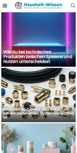 Vista previa del sitio Haushalt Wissen -, medio de Alemania para artículos patrocinados