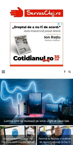 Vorschau der Website Servus Cluj, Medium aus Rumänien für gesponserte Artikel