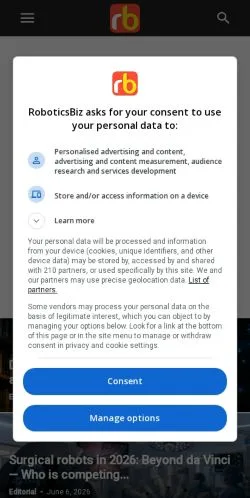 Anteprima del sito RoboticsBiz, media di Stati Uniti per articoli sponsorizzati