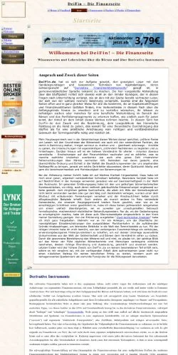 Sponsorlu makaleler için Almanya medyası DeiFin sitesinin önizlemesi