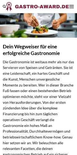 Anteprima del sito Gastro Award, media di Germania per articoli sponsorizzati