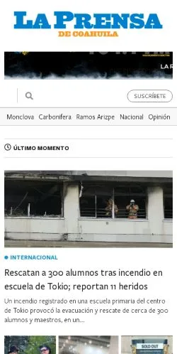 Anteprima del sito La Prensa de Coahuila, media di Messico per articoli sponsorizzati