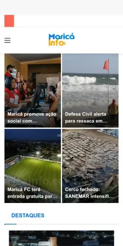 Voorbeeld van de site Maricá Info, medium uit Brazilië voor gesponsorde artikelen