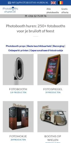 Anteprima del sito Photobooth Huren, media di Paesi Bassi per articoli sponsorizzati
