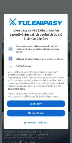 Podgląd witryny Tulení Pásy, medium z kraju Czechy do artykułów sponsorowanych