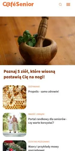 Anteprima del sito CafeSenior, media di Polonia per articoli sponsorizzati