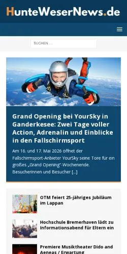 Anteprima del sito Hunte Weser News, media di Germania per articoli sponsorizzati