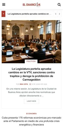 Anteprima del sito El Diario 24, media di Spagna per articoli sponsorizzati
