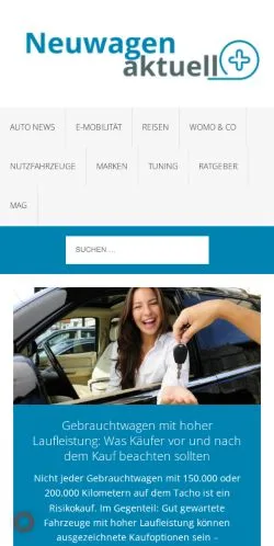 Anteprima del sito Neuwagen-Aktuell, media di Germania per articoli sponsorizzati